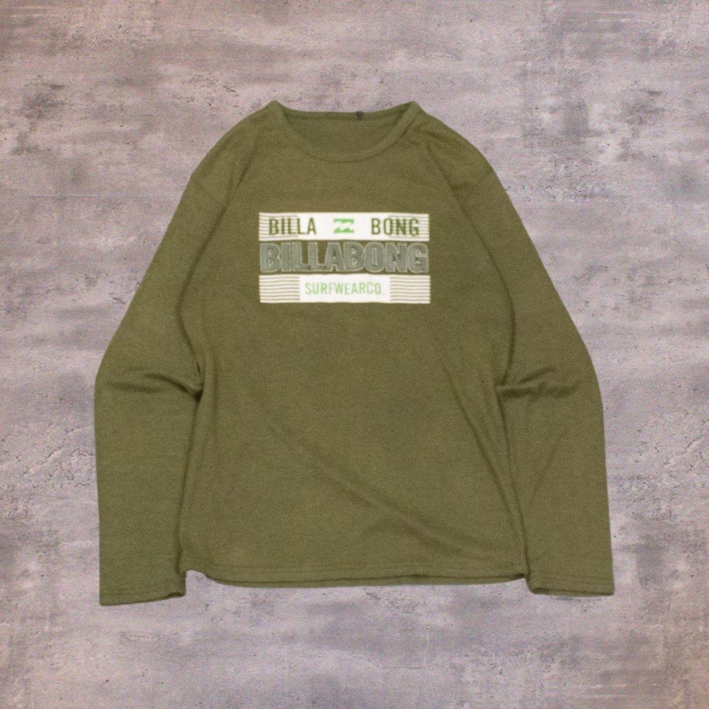 Vintage VTG Y2K 2000's 00's Billabong Forest Green Surfwear Long Sleeve T-Shirt